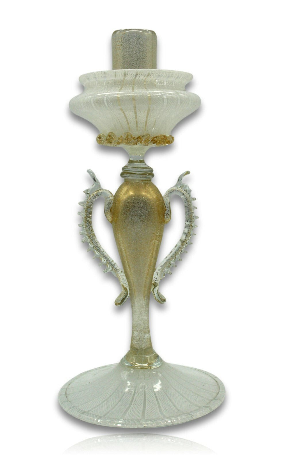 Salviati Murano - Handarbeit Kunstglas - mit Goldeinschmelzung - Blütenform0