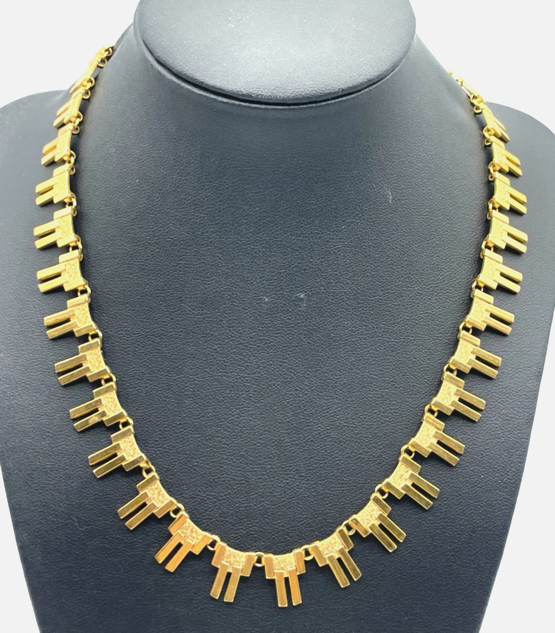 Edle vintage Modeschmuck Statement Halskette vergoldet top gepflegt Qualität !!!0