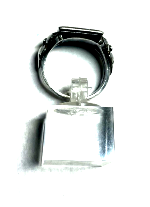 Antik 800 Silber Herrenring Ring Siegelring Onyx Initialen AR o RA RG 61 Ø 19,56