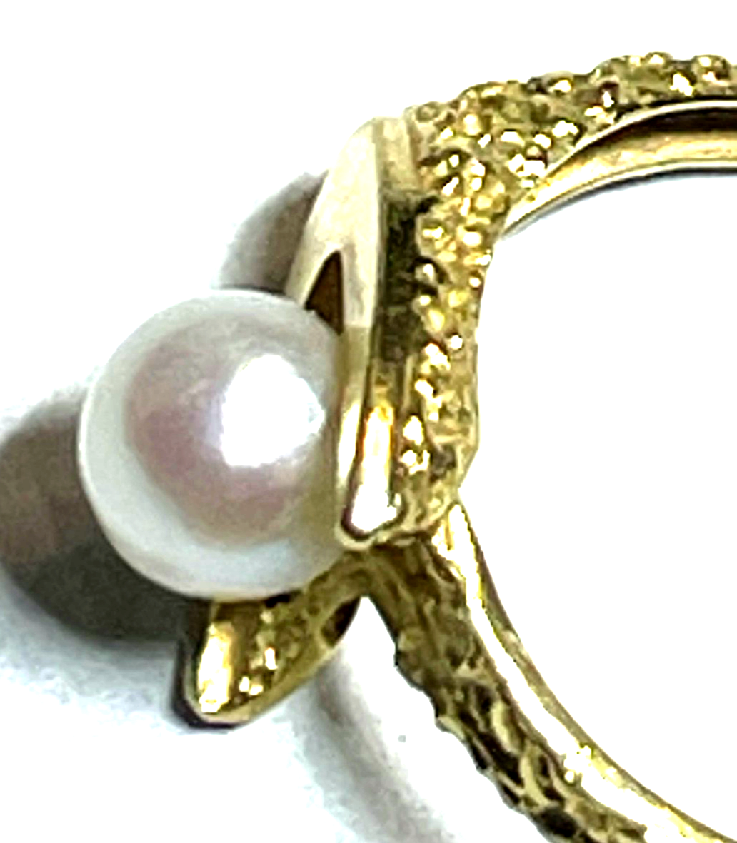 Solider 750 Gold 18 K Ring 17,5 mm RG 55 Akoya Perle elegantes Design Juwelier11