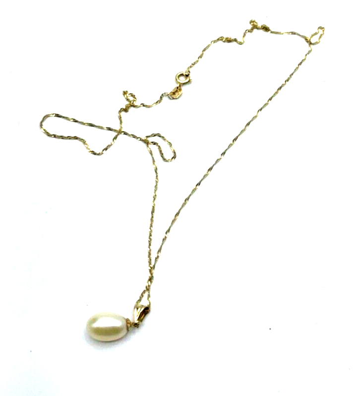 333 Gold 8 K Gelbgold Kette Kordelkette mit SWZ Perle oval elegant Klassisch4