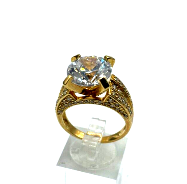 Mega Statement 925 Silber Ring Zirkonia Feuer Ø 12 mm RG 60 Ø 19 mm Cocktail3