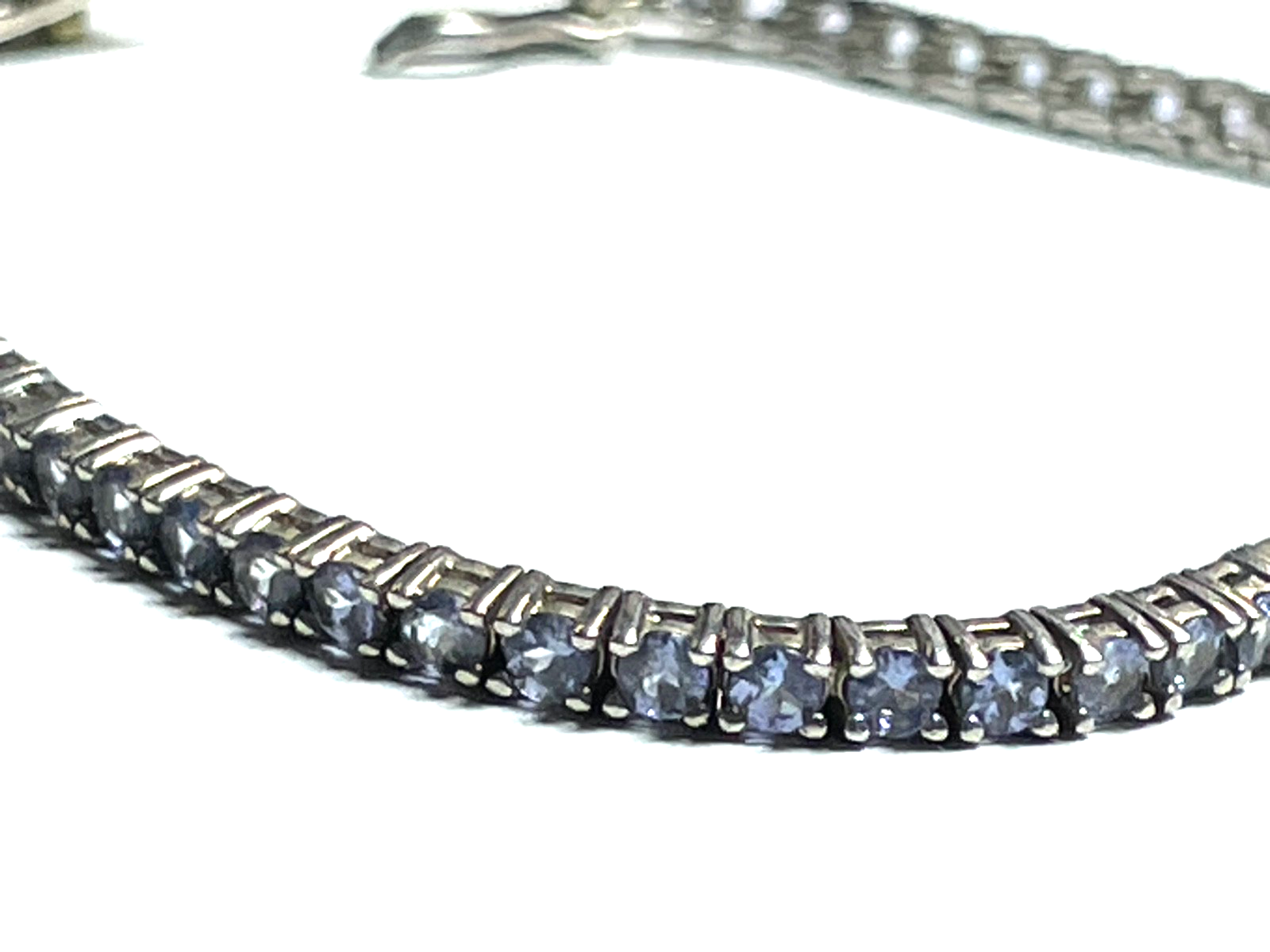 925 Silber Harry Ivens Tennisarmband mit Tansanit L 18 cm B 3 mm sehr gepflegt2