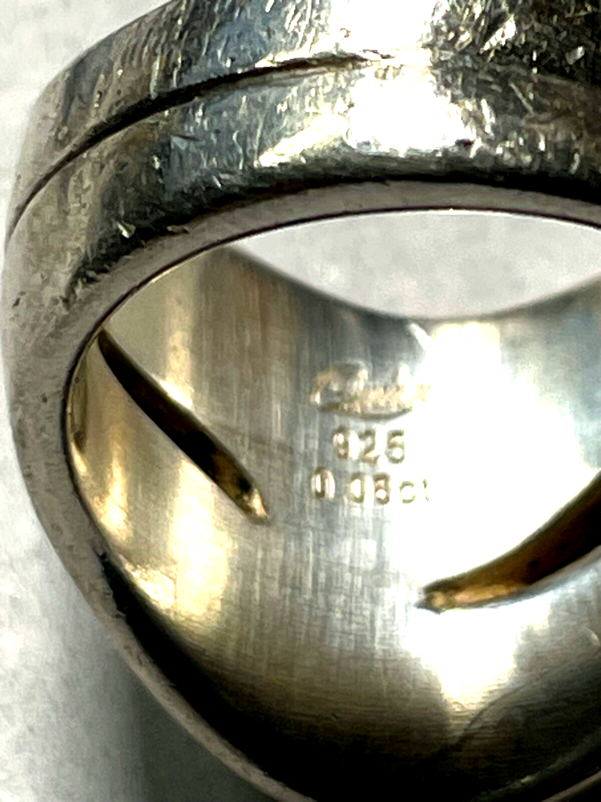 Massiver 925 Silber Designer Ring QUINN mit 3 Brillanten 0,06 ct RG 55 Ø 17,5 mm10