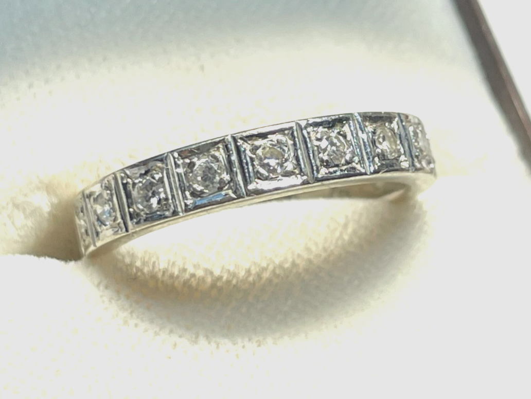 Solider Weißgold 585 Gold 14 K Ring Memoire Brillanten 1,0ct. Ø 16,5 mm RG 520