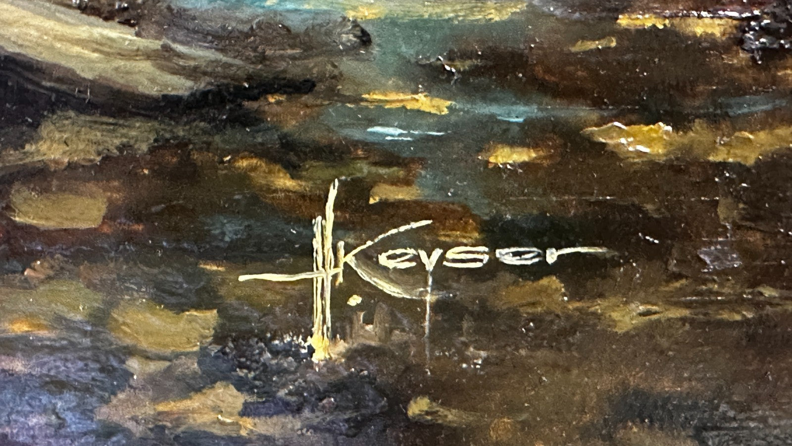 Hartmut Keyser (geb. 1948) – Öl Holz - Schilfernte am See - signiert - gerahmt13