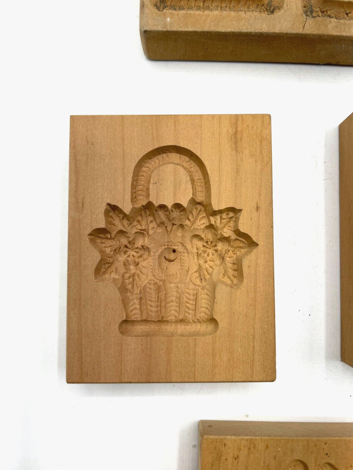 4x kl. Holzmodel Springerle Model Backmodel Holz Handarbeit diverse Motive Rose2