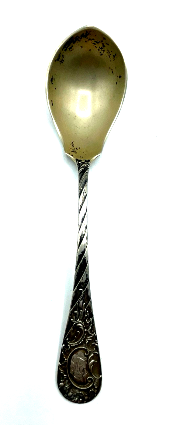 Antik großer 800 Silber Schöpflöffel Vorleger Historismus L 21 cm style rocaille0