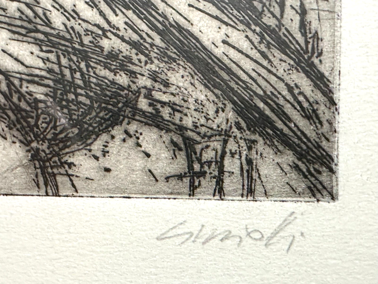 Emil Cimiotti - Radierung - Untitled - gerahmt hinter Glas - signiert nummeriert5