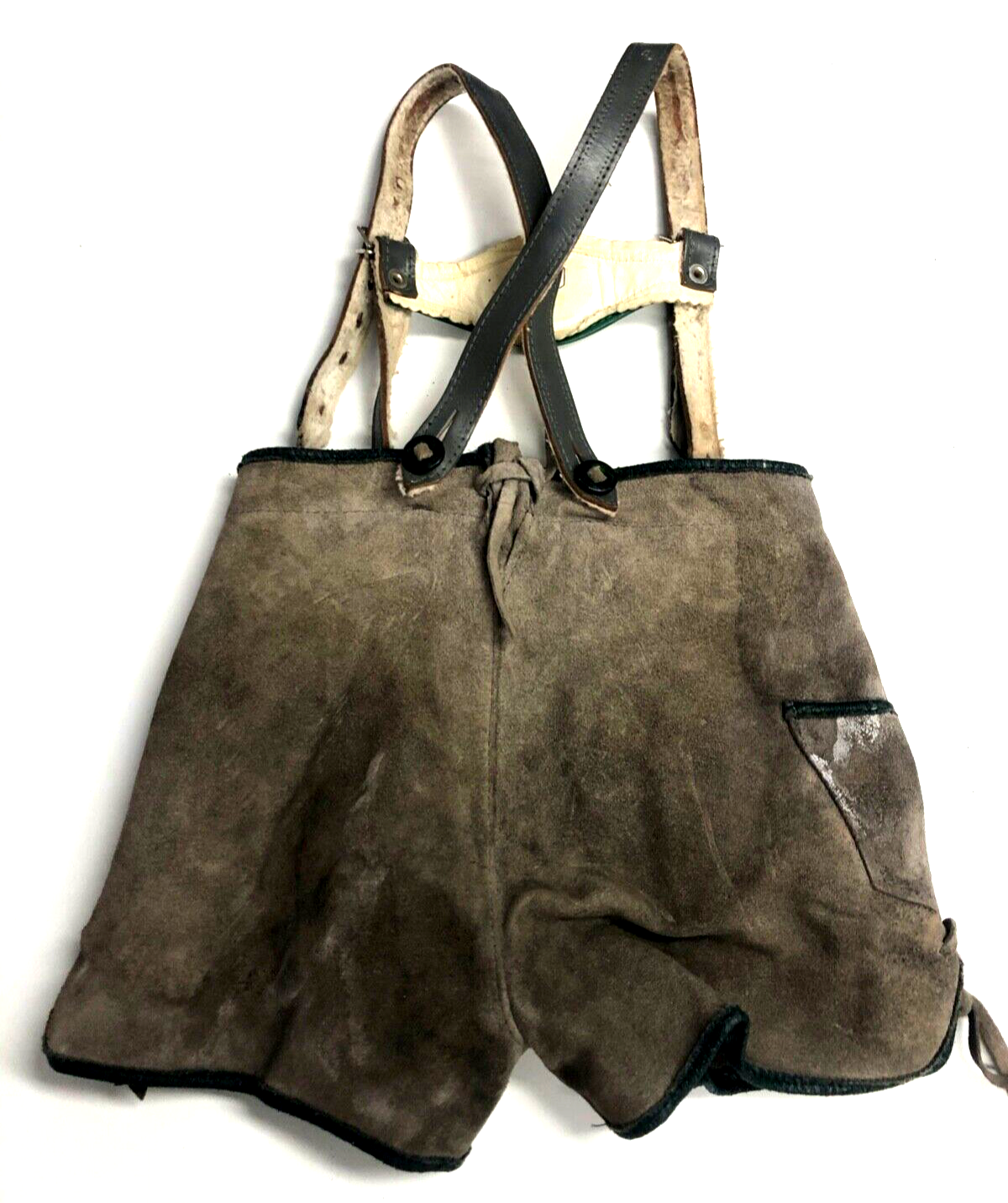 Vintage Knaben Lederhose gebraucht rustikal auch hübsche Deko Handarbeit s. Text9