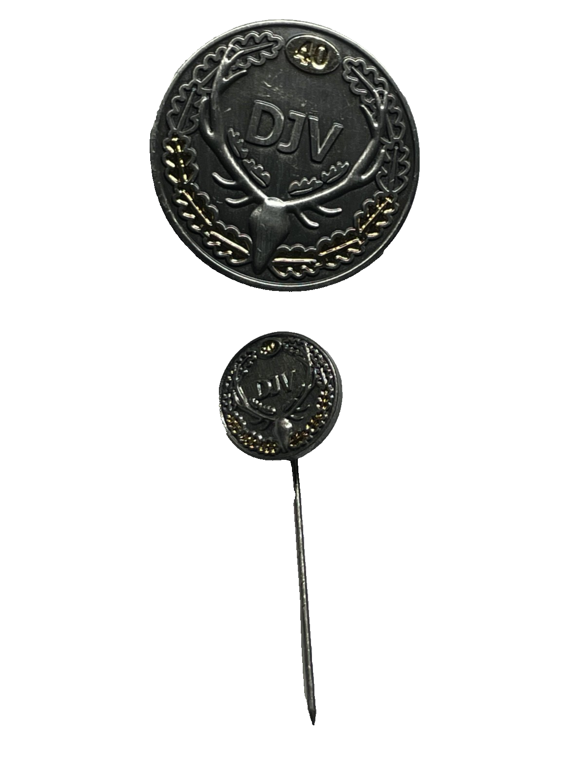 Deutscher Jagdverband Anstecker und Hutnadel DJV 40 Jahre Mitglied gepflegt5
