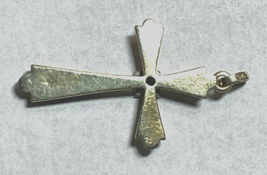 585 Gold 14 K Gelbgold Anhänger Kreuz mit kl. Brillant im antik Stil Juwelier6