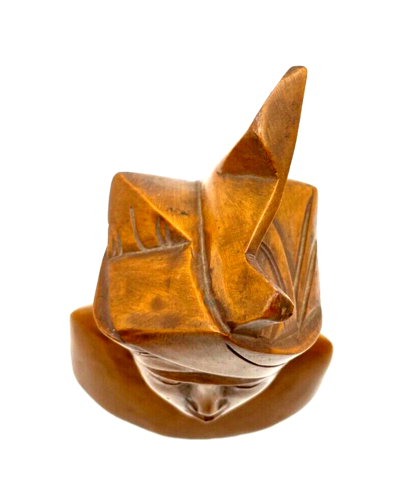 Alte Rosenholz Büste aus Bali Tempeldiener Tempeltänzerin H 16 cm4