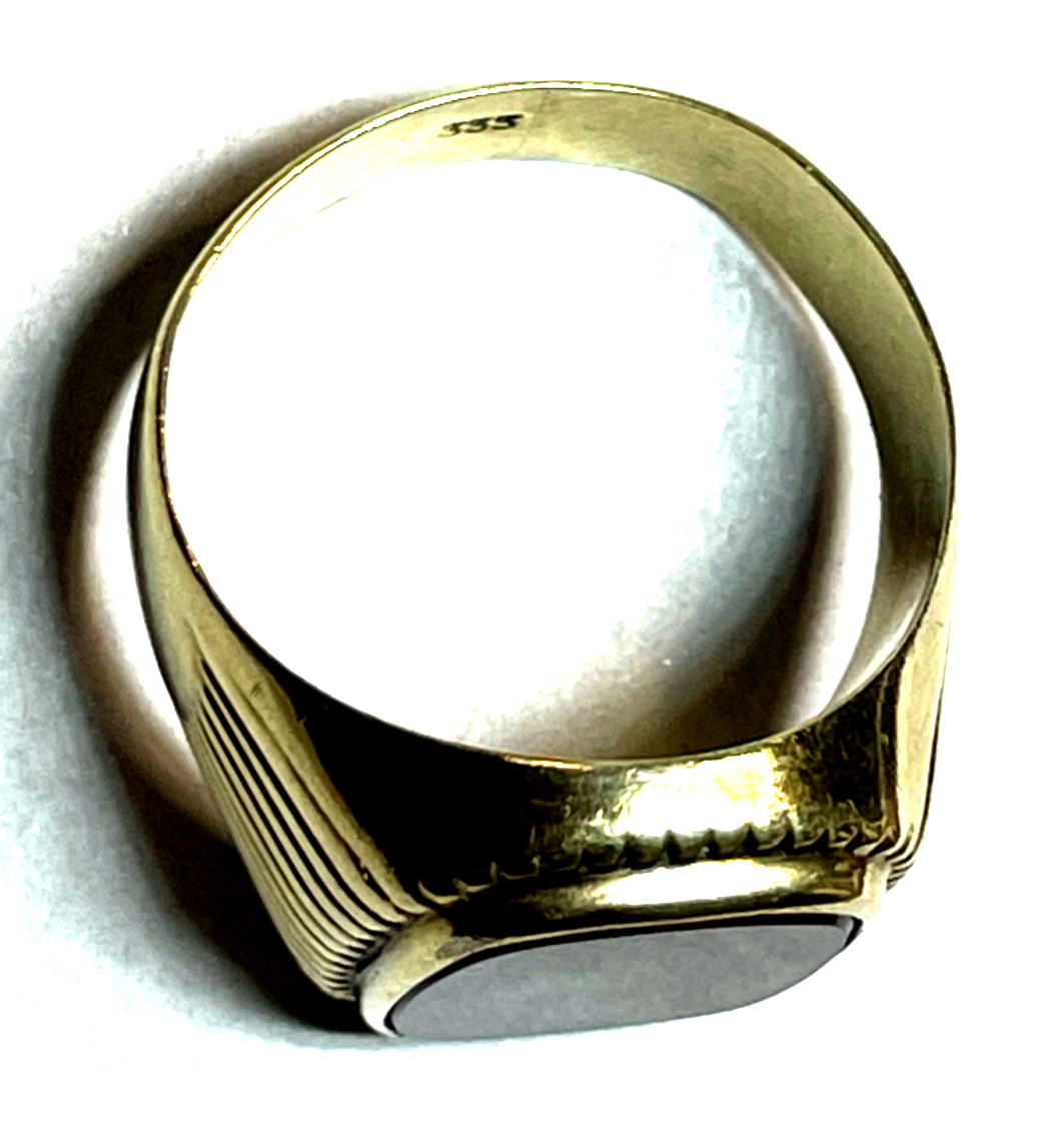 Antik 333 Gold 8 K Herrenring Ring Siegelring Karneol Platte Ø 21 mm RG 66 gepfl5