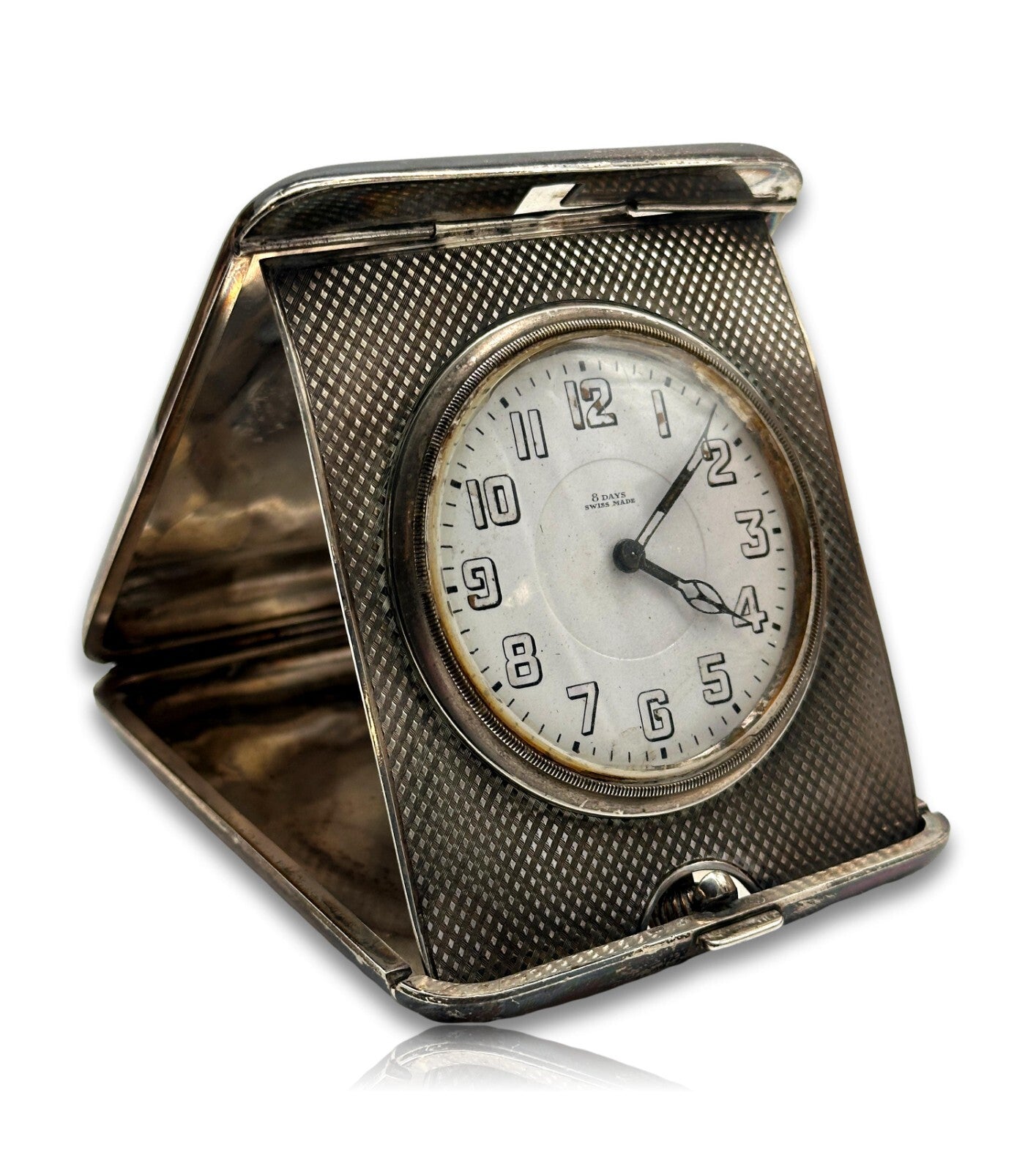 Octava Watch Reise-Uhr - 8 Tage Werk - Sterling Silber Silver Etui - um 19200