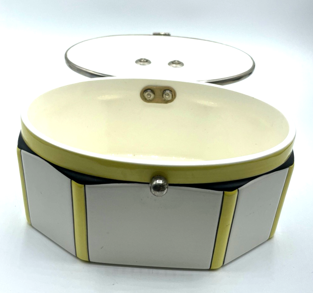 Art Deco Keramik Dose Deckeldose antik Keksdose Bonboniere sehr gepflegt2