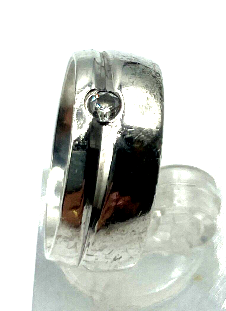 Viventy Bernd Berger 925 Silber Ring Bandring Zirkonia RG 53 Handarbeit B 8 mm2