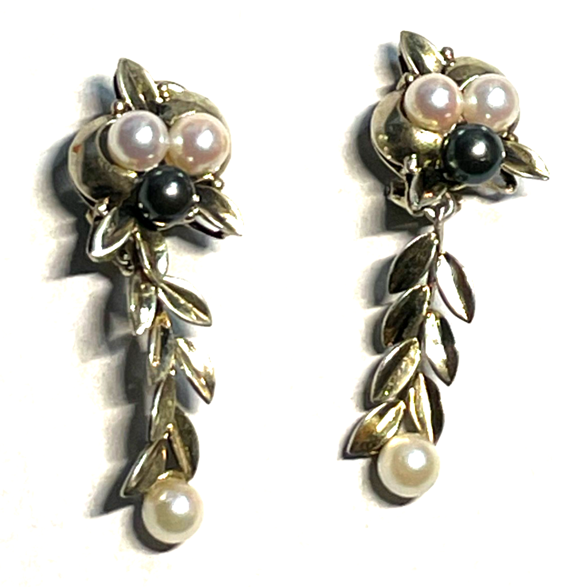 Stattlich elegante 925 Silber vergoldete Ohrringe Ohrclips Clips 8x Akoya Perle6