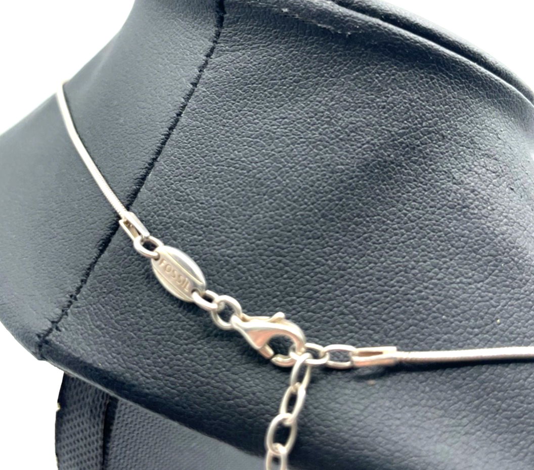 FOSSIL Schlangenkette 925 Silber Kette L 42-47 cm variabel B 1 mm gepflegt2