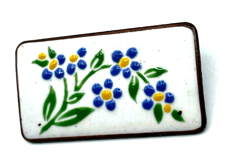 Vintage Emaille Brosche Anstecknadel Handarbeit feine Handmalerei sehr gepflegt1
