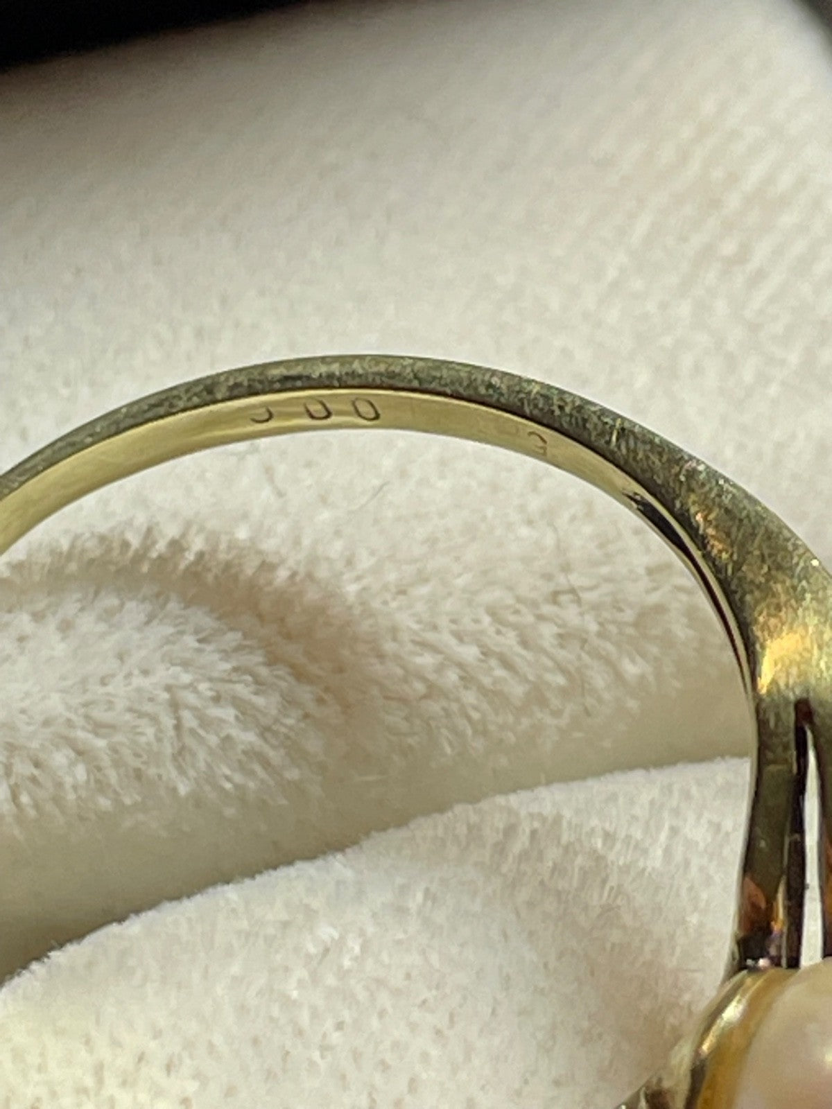 585 Gold 14 K Gelbgold Ring Südsee Perle Brillanten 0,06 ct Ø 18,5 mm RG 58 gepf7