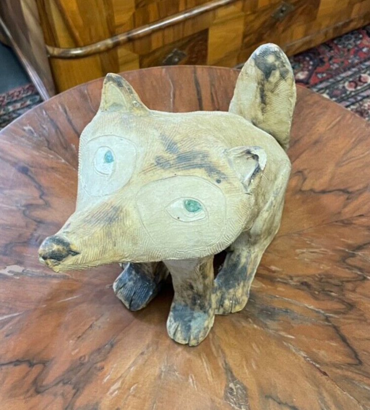 Gr. attraktive Künstler Keramik Figur Fuchs von Gloria Maliarik Skulptur Rarität15
