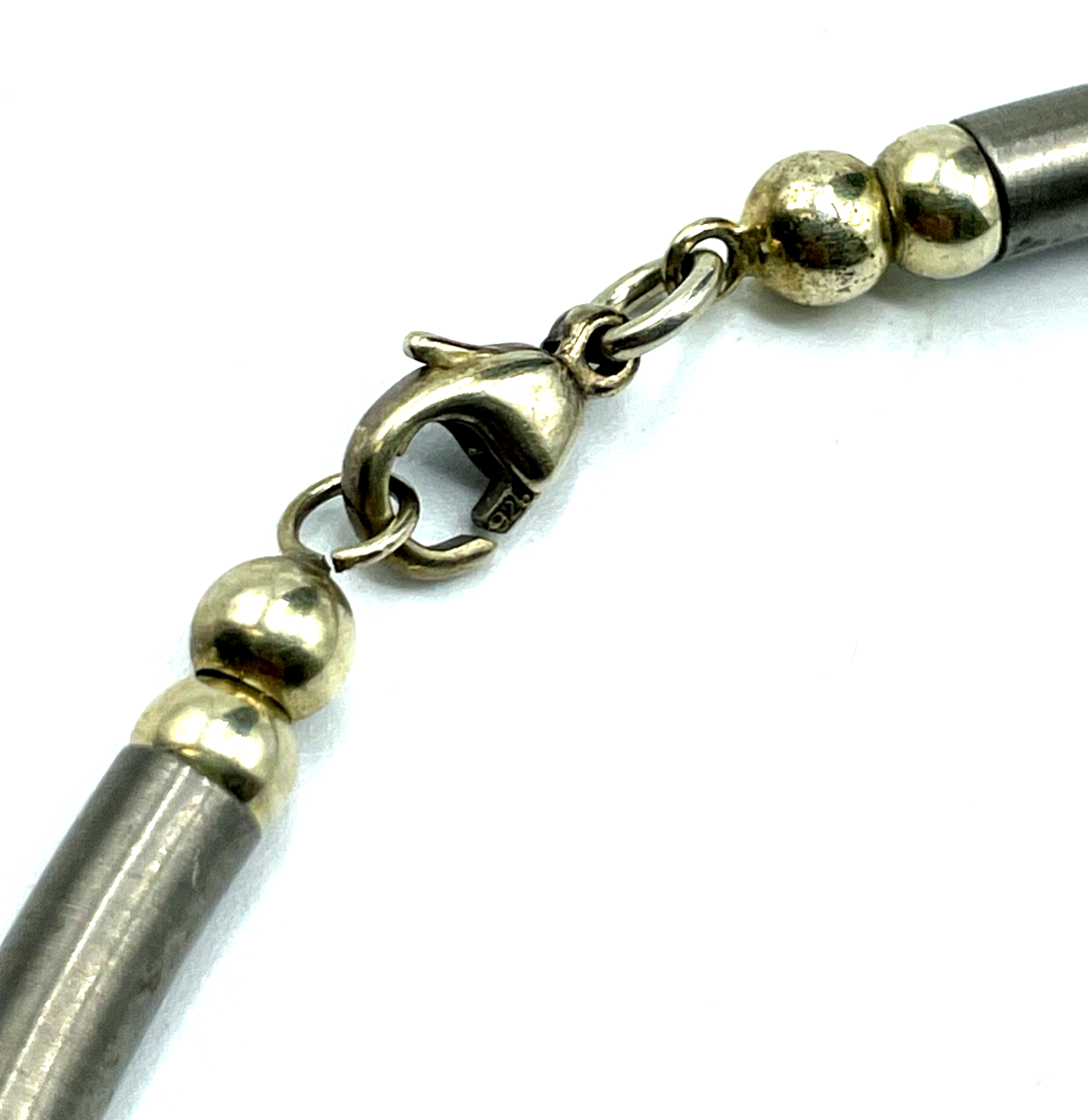925 Sterling Silber Designer Halskette wie Omega Reif bicolor L 43 cm B 4 mm3