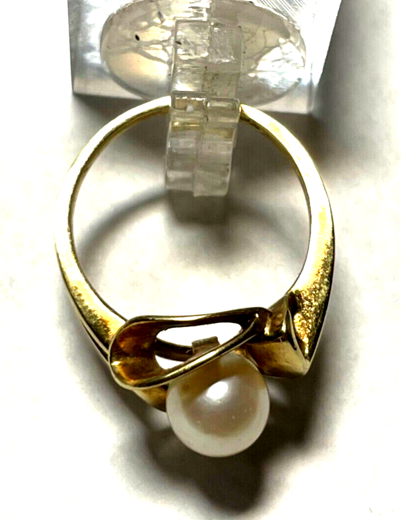 Solider Klassiker 585 Gold 14 K Ring RG 53 mit Akoya Perle Juwelier gepflegt 5Gr7