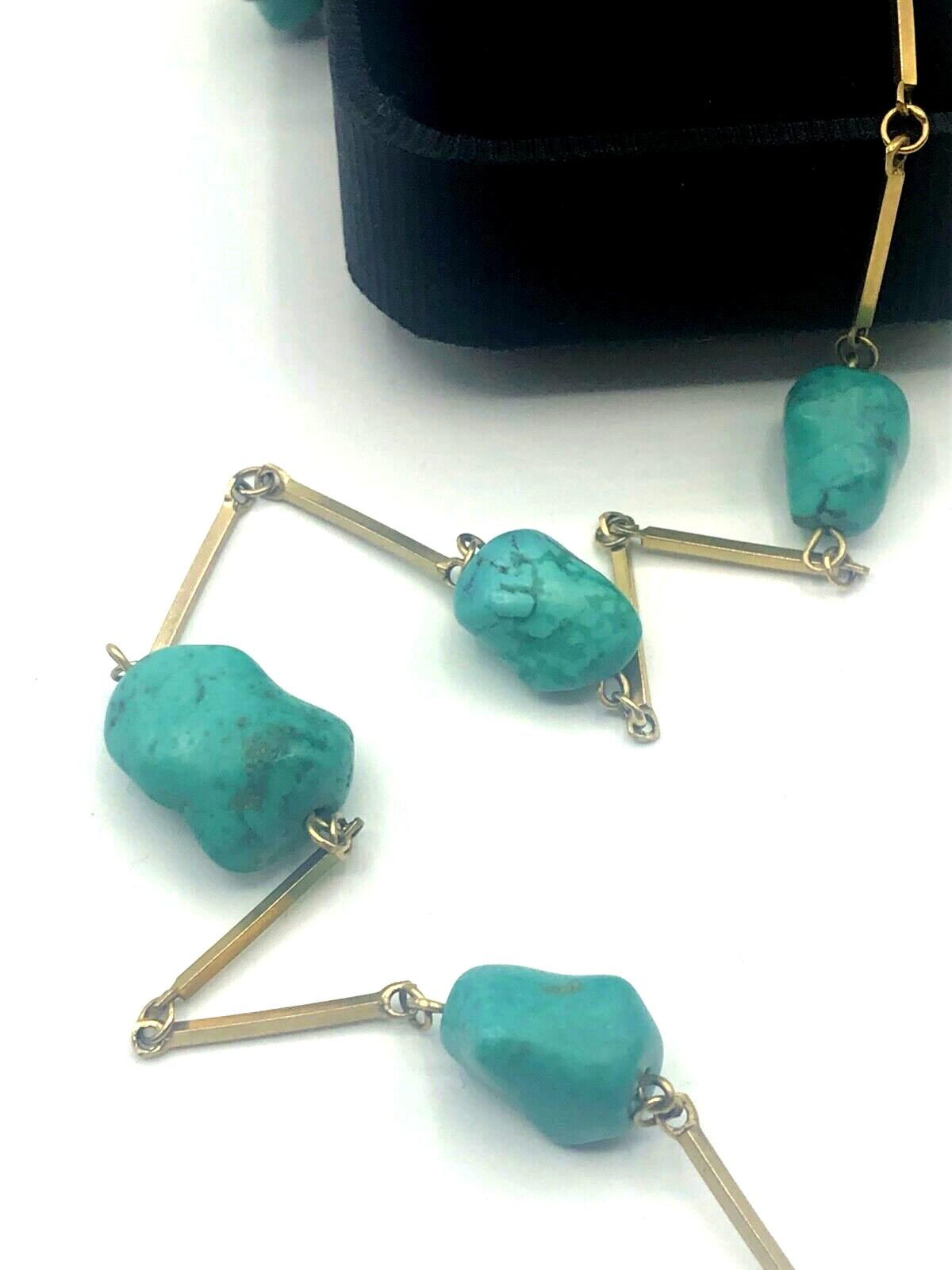 333 Gold 8 K Set Halskette + Armband Türkis Nugget Stäbchen Kette Juwelier apart6