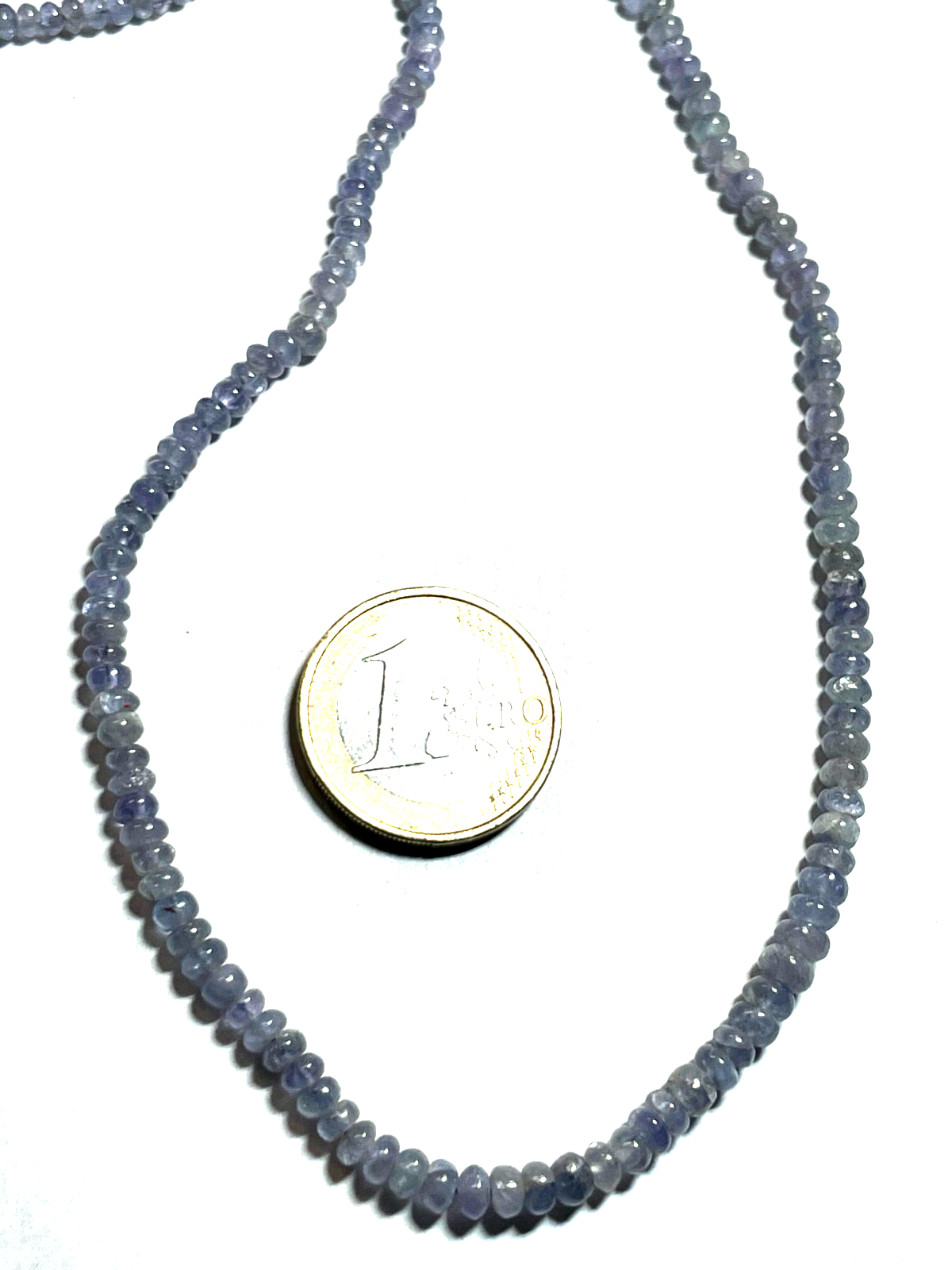 polierte Perlen aus Tansanit Kette Collier 585 Gold Karabiner im Verlauf L 46cm4