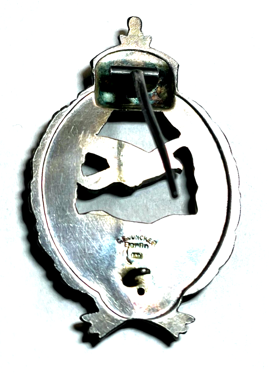 800 Silber C.E. Juncker Berlin Flieger-Erinnerungsabzeichen I. WK sehr gepflegt5