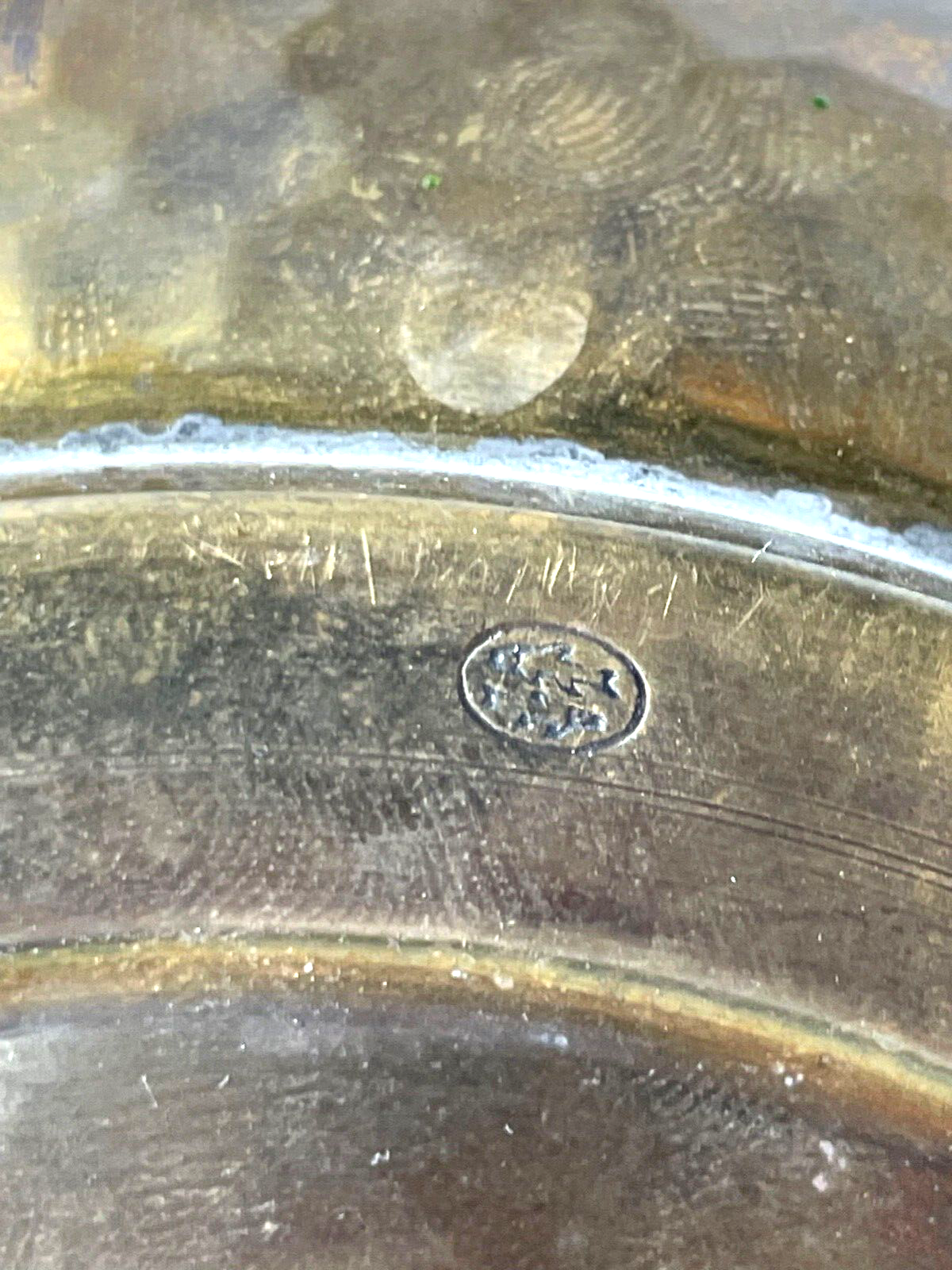 Jugendstil Messing Teekanne Stövchen F&R Fischer Hammerschlag Handarbeit19