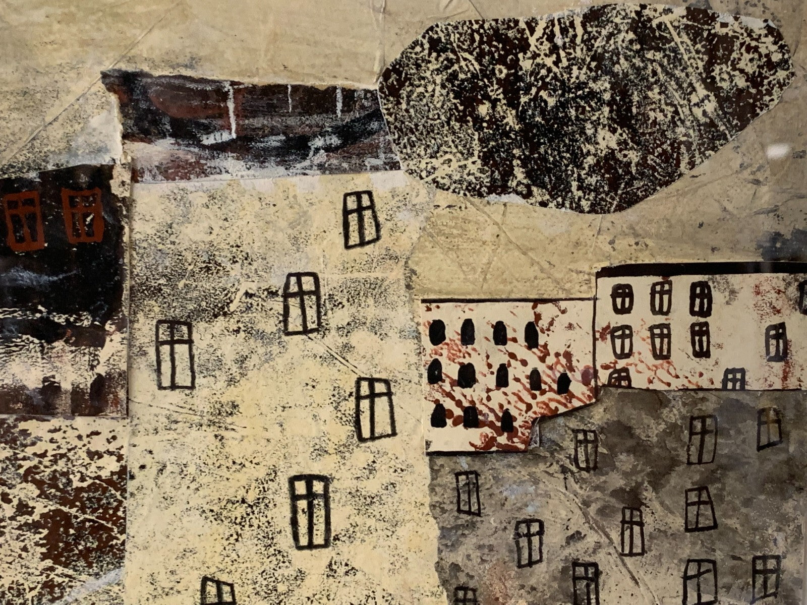 Elke Pollack 'Unterwegs' - Gemälde Mischtechnik Collage - moderne Kunst gerahmt6