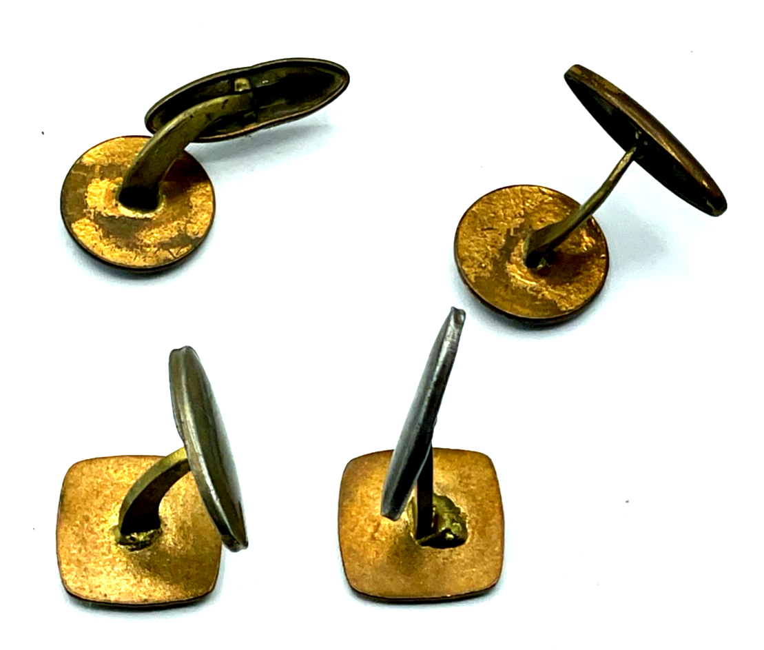 2 Paar Emaille Manschettenknöpfe Bunge Schibensky Scholz Lammel midcentury Ära2