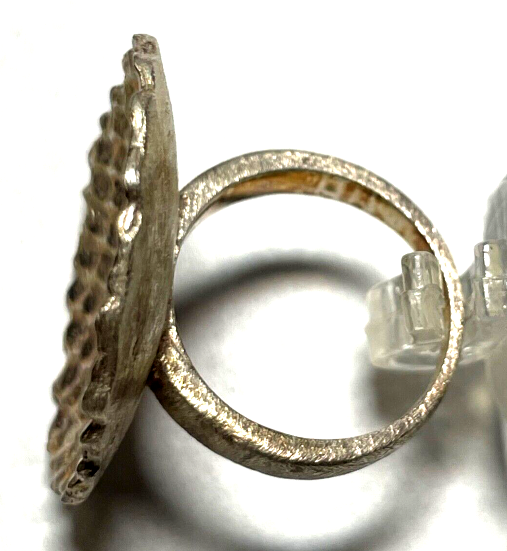 Solider stattlicher 925 Silber Ring Designer Schmuck Waffeloptik gebürstet RG 545