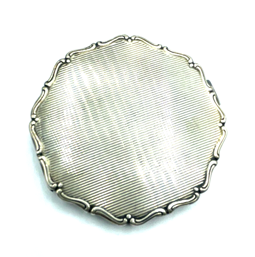 Antik 835 Silber Puderdose Puder Behälter Blumenbukett Dekor gepflegt1