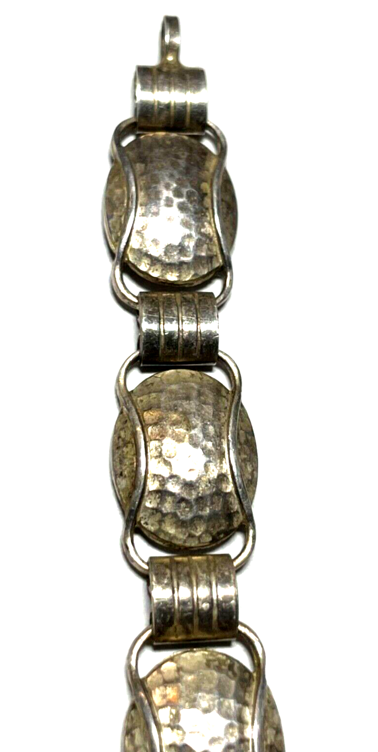 Vintage 50er J 800 Silber Hammerschlag Armband Handarbeit gehämmert midcentury3