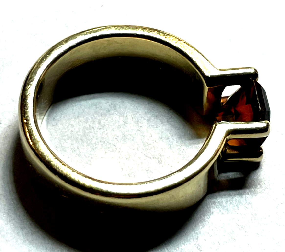 14 K 585 Gold massiver Ring Unikat mit Madeira Citrin Juwelier  Ø 17,5 mm RG 556