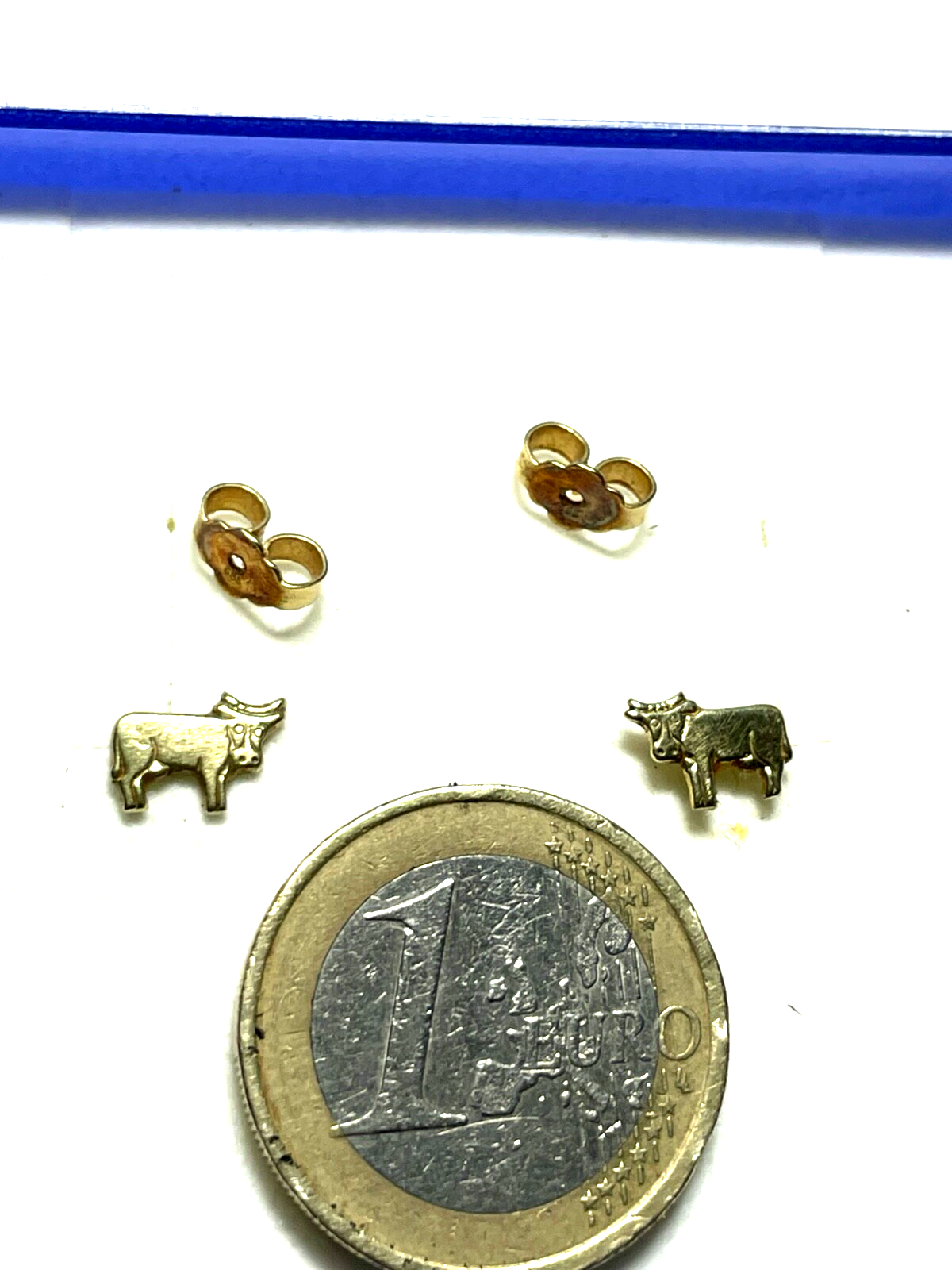 585 Gold 14 K Kinder Ohrstecker Ohrringe modern Kuh Juwelier Qualität gepflegt3