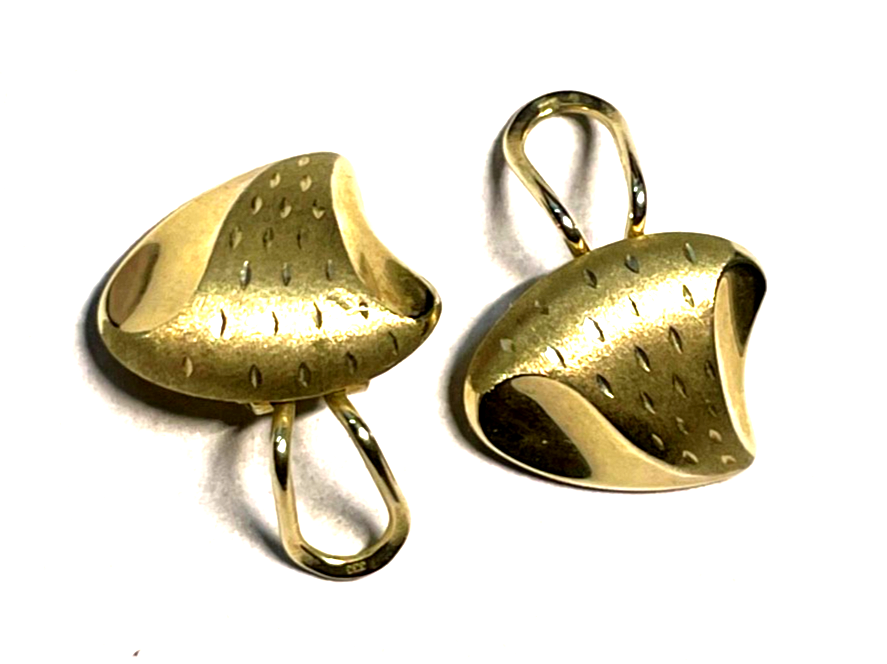 Paar 333 Gelbgold Ohrclips Clips elegante Struktur 19 x 16 mm top gepflegt2