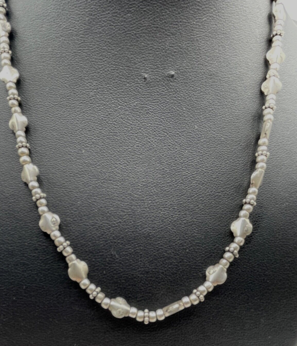 Aparte Ethno Silberkette Collier 925 Silber L 44,5 cm Handarbeit ungetragen2