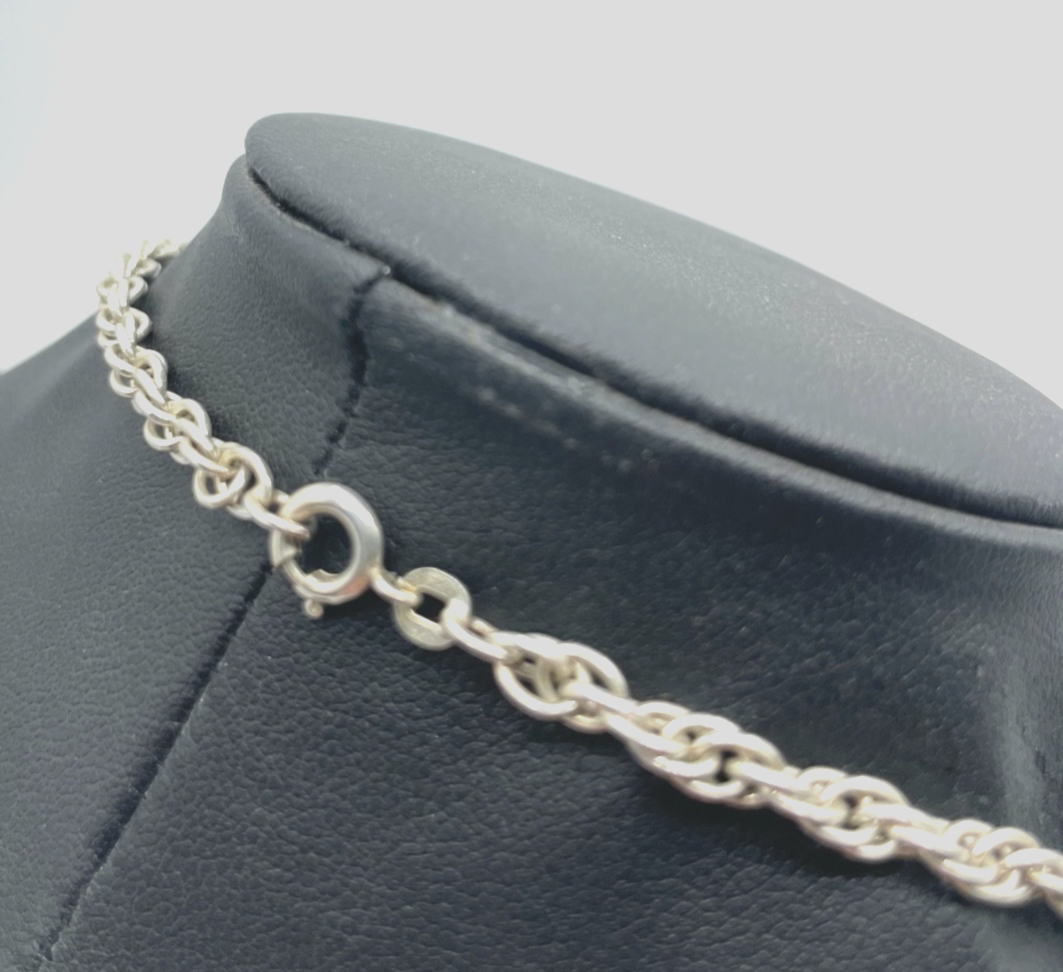 925 Silber FBM klassische Kordelkette gedreht L 45,5 cm B 4 mm sehr gepflegt2