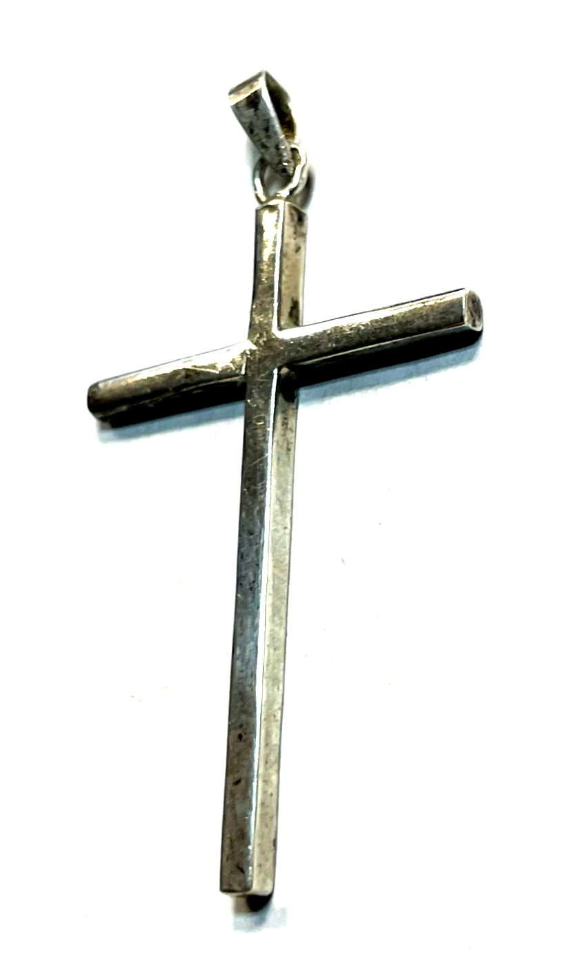 Großer Kreuz Anhänger in 925 Sterling puristisch unisex tragbar H 58 x B 34 mm2