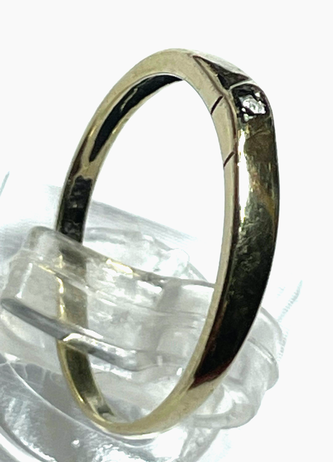 Moderner 333 Gold 8 K Ring kl. Diamant Ø 18 mm RG 57 Juwelier gebraucht gepflegt2