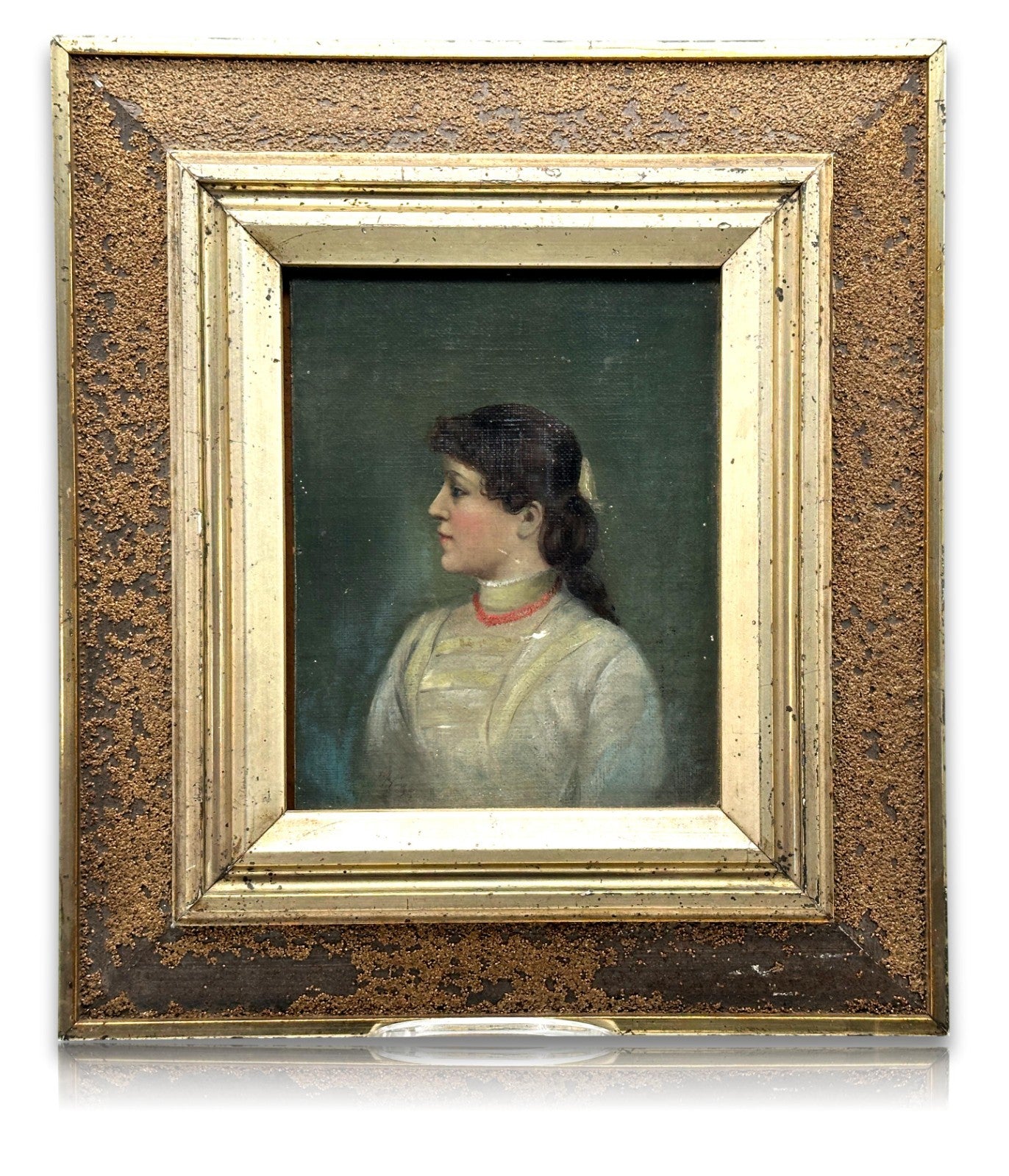 Damenporträt um 1880 – Öl auf Leinwand, gemalt von Martha Haensgen – bezeichnet0