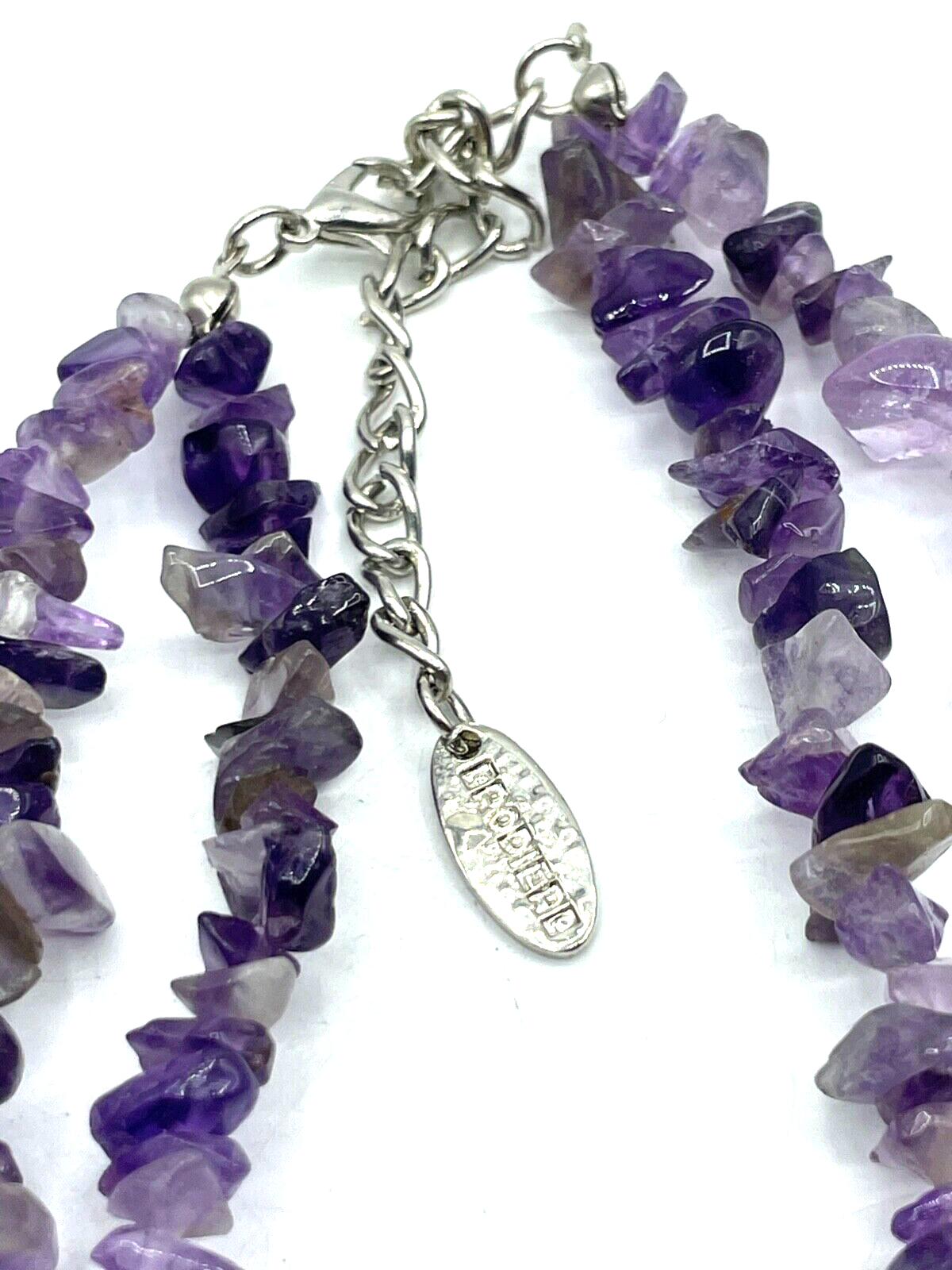 RODIER Mode Label natürliche Amethyst Kette Edelstein Splitterkette mehrreihig1
