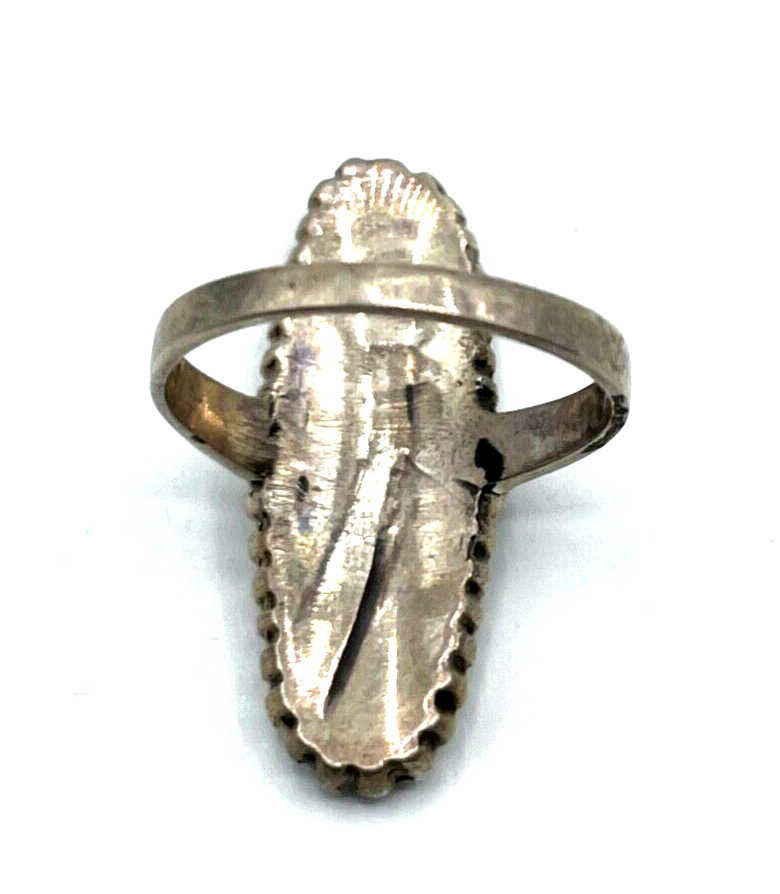 925 Sterling Silber Ring Zuni Indianerschmuck Edelstein Inlay Handarbeit Ø 17mm4