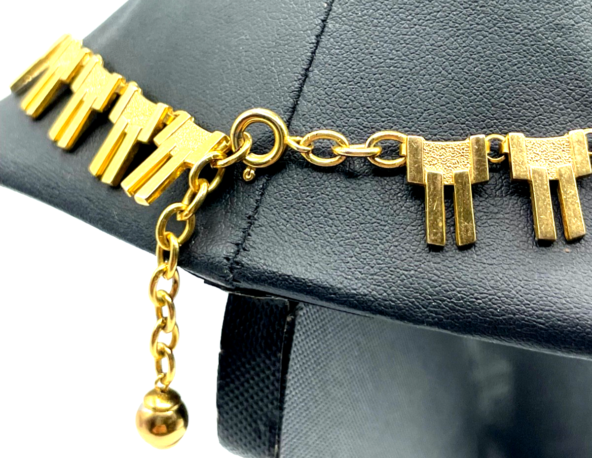 Edle vintage Modeschmuck Statement Halskette vergoldet top gepflegt Qualität !!!4