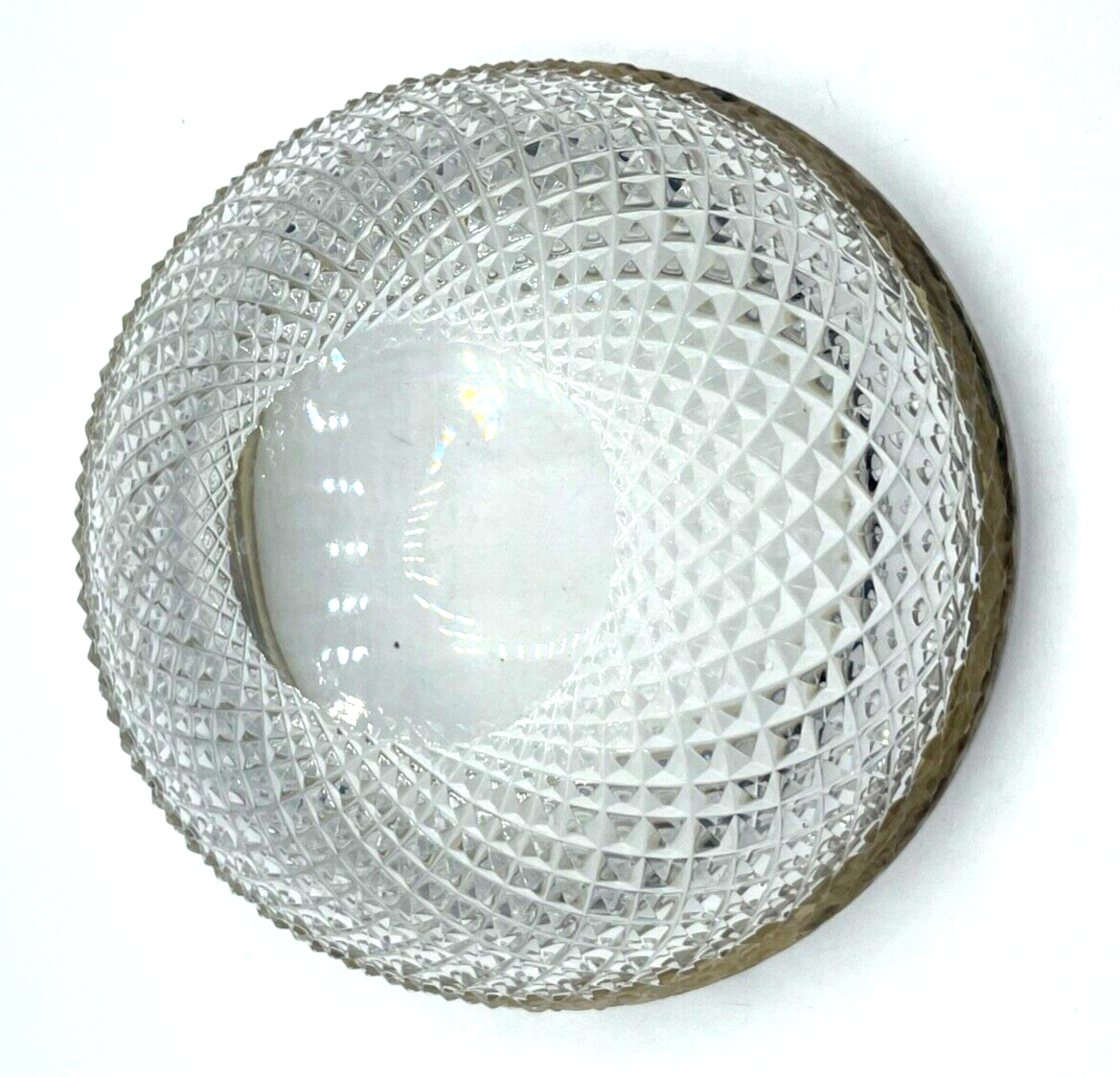 Kristall Glas Schüssel 925 Silberrand WTB Halbmond Krone Widmung Bco Ø15,5 H6,37