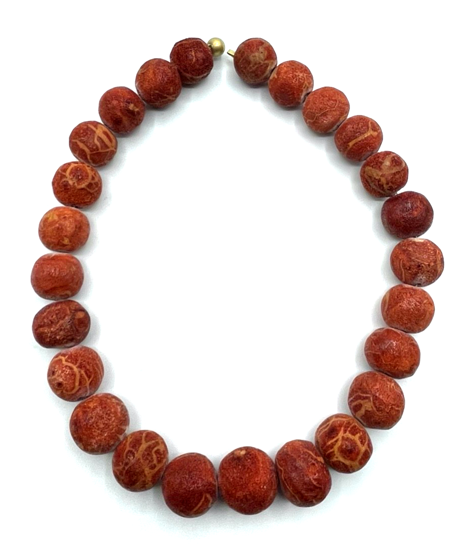 Prächtige Bambus Koralle Kugelkette Ø 20 mm mit 585 Gold Kugel Schliesse L 46 cm5